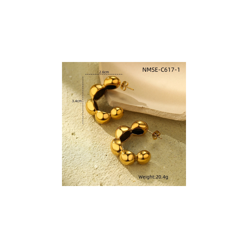 Boucle Pepite Or 18k Inox